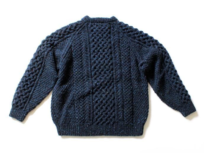 H. ROBINSON KNITTING H. ROBINSON KNITTING / Hand Knitted Cable P/O ハンドニットケーブル編みプルオーバー - Royal Navy 02