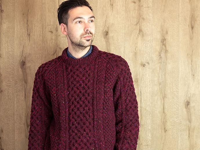 H. ROBINSON KNITTING H. ROBINSON KNITTING / Hand Knitted Cable P/O ハンドニットケーブル編みプルオーバー - Royal Navy 02