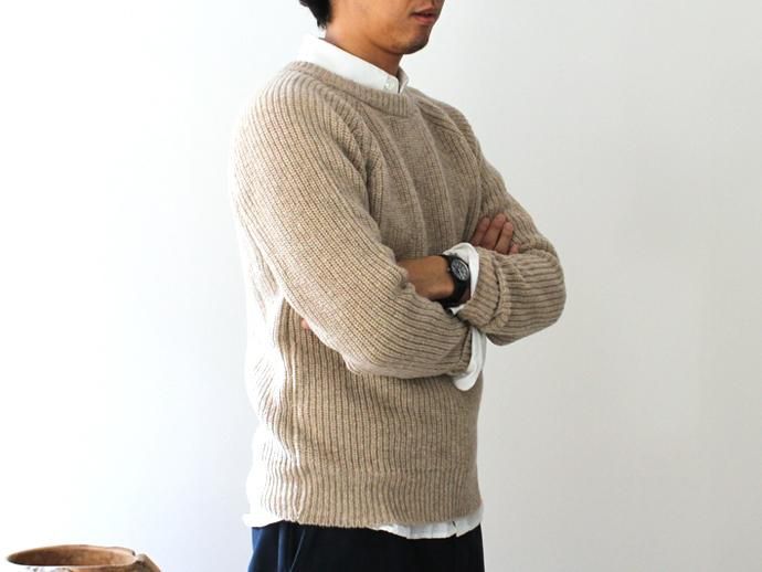 H. ROBINSON KNITTING H. ROBINSON KNITTING / Half Card. Stitch P/O 機械編みプルオーバー - Oatmeal 02