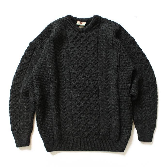 Other Brands Carraig Donn(キャレイグ・ドン)/ フィッシャーマンズクルーネックセーター A825 - チャコール<img class='new_mark_img2' src='//img.shop-pro.jp/img/new/icons47.gif' style='border:none;display:inline;margin:0px;padding:0px;width:auto;' /> 01