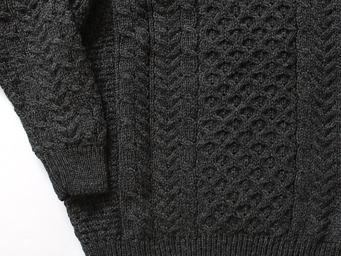 Other Brands Carraig Donn(キャレイグ・ドン)/ フィッシャーマンズクルーネックセーター A825 - チャコール<img class='new_mark_img2' src='//img.shop-pro.jp/img/new/icons47.gif' style='border:none;display:inline;margin:0px;padding:0px;width:auto;' /> 02
