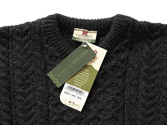 Other Brands Carraig Donn(キャレイグ・ドン)/ フィッシャーマンズクルーネックセーター A825 - チャコール<img class='new_mark_img2' src='//img.shop-pro.jp/img/new/icons47.gif' style='border:none;display:inline;margin:0px;padding:0px;width:auto;' /> 02