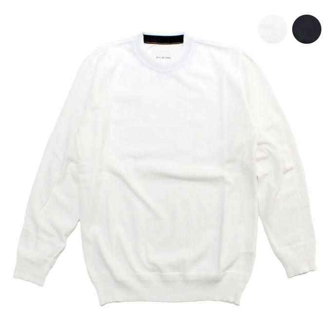 98336540 STILL BY HAND / ハイゲージニット クルーネックコットンセーター KN0261 全2色 01