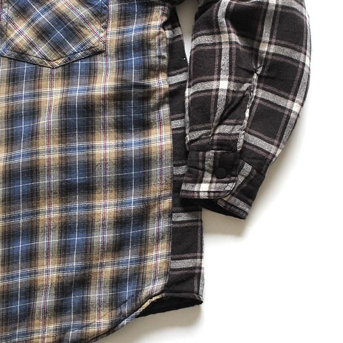 Hexico Hexico / Deformer Quilt Lined Flannel Shirt リメイクキルティングネルシャツ 04 M 02