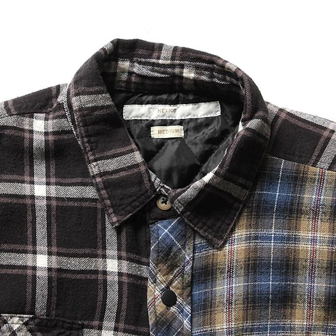 Hexico Hexico / Deformer Quilt Lined Flannel Shirt リメイクキルティングネルシャツ 04 M 02