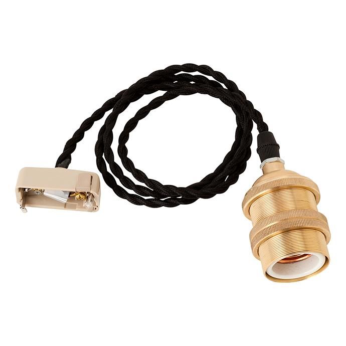 99340395 General Socket ペンダントライト用ソケット E26 Black Twist Cord - Steel/Brass<img class='new_mark_img2' src='//img.shop-pro.jp/img/new/icons47.gif' style='border:none;display:inline;margin:0px;padding:0px;width:auto;' /> 02