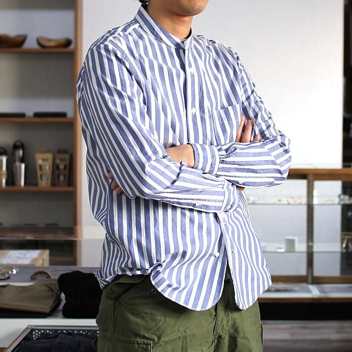 99478636 STILL BY HAND / ドビー織りストライプ バンドカラーシャツ SH0136<img class='new_mark_img2' src='//img.shop-pro.jp/img/new/icons47.gif' style='border:none;display:inline;margin:0px;padding:0px;width:auto;' /> 02
