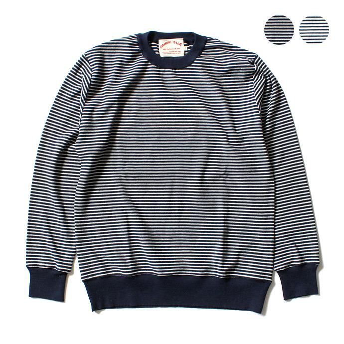 99481534 comm. arch. / Mr. Suvin L/S Borders - 全2色 コムアーチ スビンコットン ボーダーセーター 01