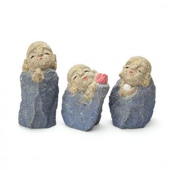 三わらべ地蔵 3体 プレート付 お地蔵さん Ishimo Three Chile Jizo Jizo On Sale