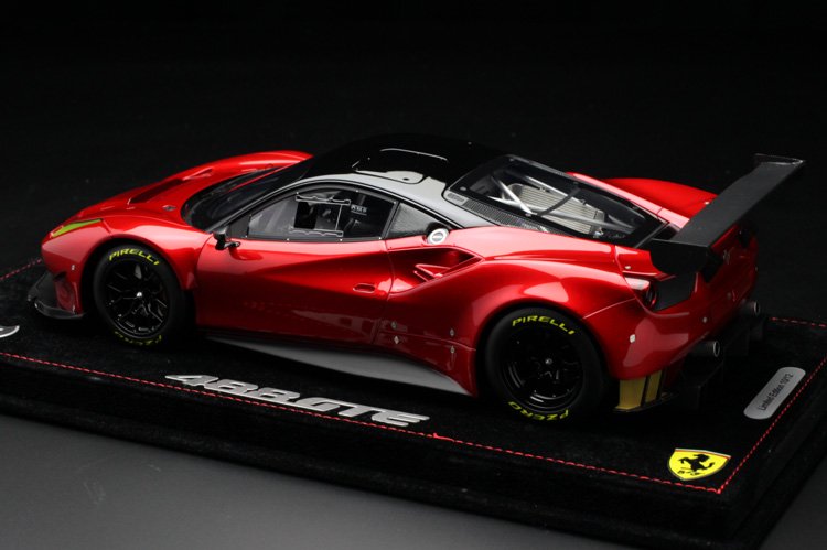 bbr 1/18 フェラーリ 488 gte 2015 rosso fuoco/gloss black p18122