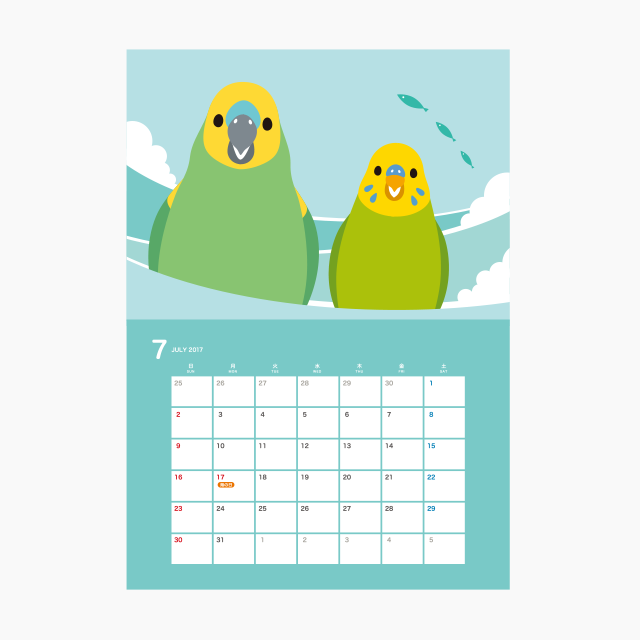 birdstory2017年カレンダー smile bird calendar 2017 鳥さんの