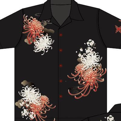 SALE!50%OFF】抜刀娘 騎虎 刺繍入りアロハシャツ SALE!50%OFF】抜刀娘 騎虎 刺繍入りアロハシャツ