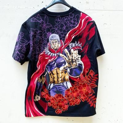 絡繰魂×北斗の拳 ラオウ：世に覇者はひとり！！刺繍Tシャツ