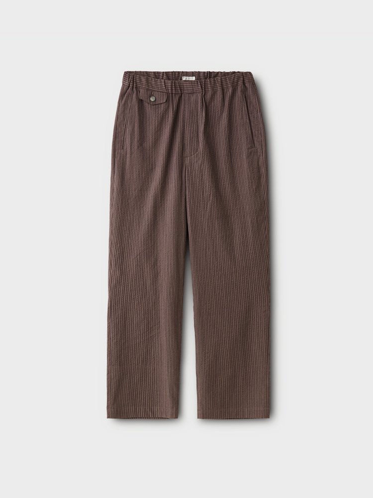 PHIGVEL MAKERS & Co.｜SEERSUCKER STRIPE EASY TROUSERS #PURPLE