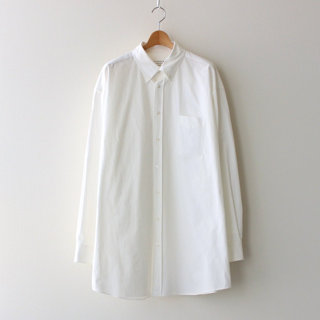 Maison Margiela ｜COTTON POPELINE OVER FIT SHIRT #WHITE [S30DL0481]