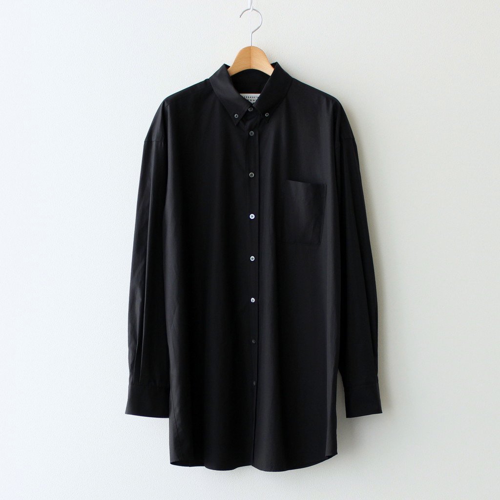 Maison Margiela ｜COTTON POPELINE OVER FIT SHIRT #BLACK [S30DL0481