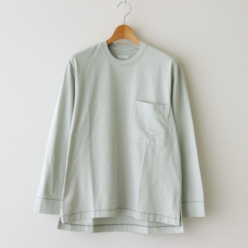 CURLY｜FROSTED L/S POCKET TEE #SAGE GREEN [211-34032]