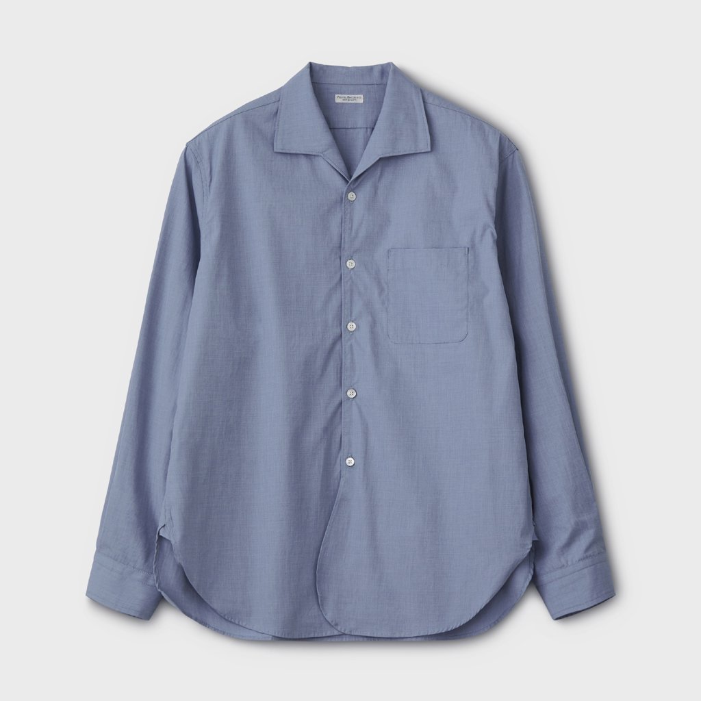 PHIGVEL MAKERS & Co.｜FRENCH OPEN COLLAR LS SHIRT #FRENCH BLUE [PMAL-LS03]