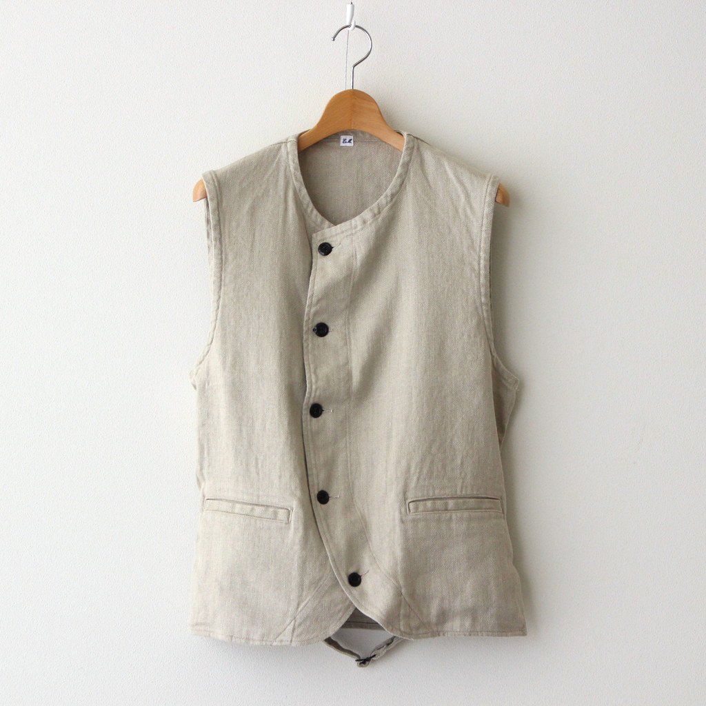 Ets.MATERIAUX｜FRENCH WORK VEST #OFF WHITE [22011300260110]