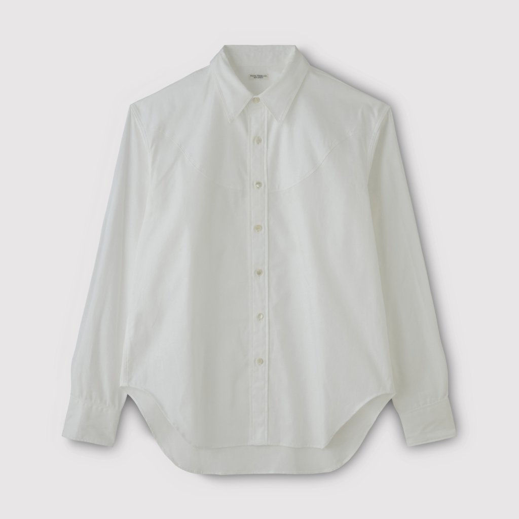 PHIGVEL MAKERS & Co.｜DENIM COWBOY DRESS SHIRT #OFF WHITE [PMAN-LS05]