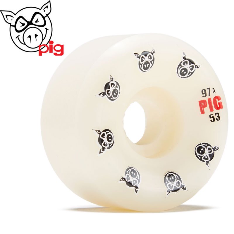 Pig Skateboard Wheels 55mm Multi Pig C-Line Natural 97A White 