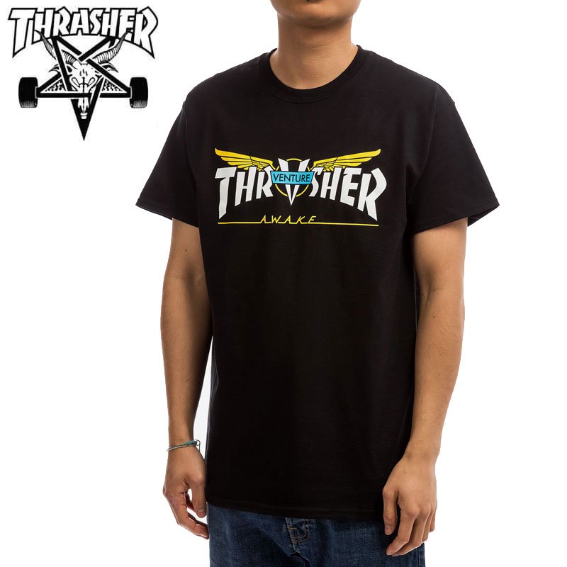 スラッシャー Thrasher Tシャツ Venture Trucks Collab T Shirt ブラック No124