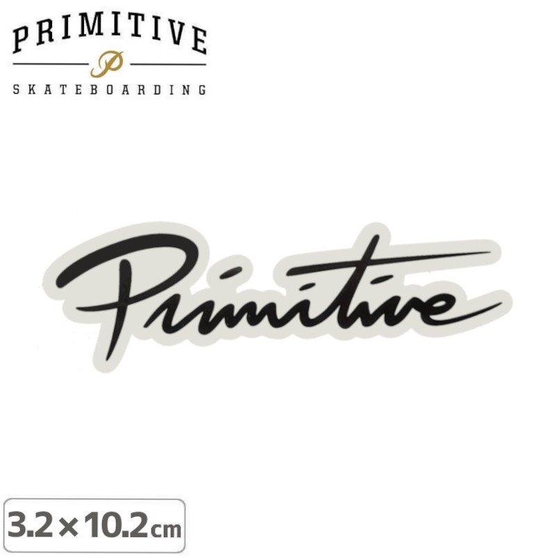 プレミティブ PRIMITIVE ステッカー SCRIPT LOGO STICKER 3.2cm×10.2cm NO28