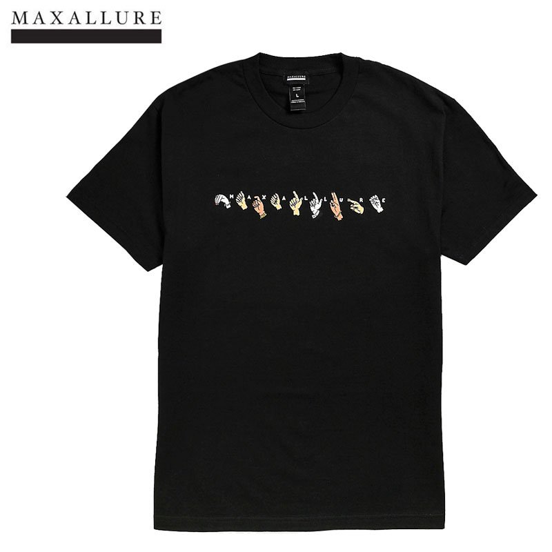 MAXALLURE マックス アルーア スケボー Tシャツ SIGNS TEE ブラック NO3
