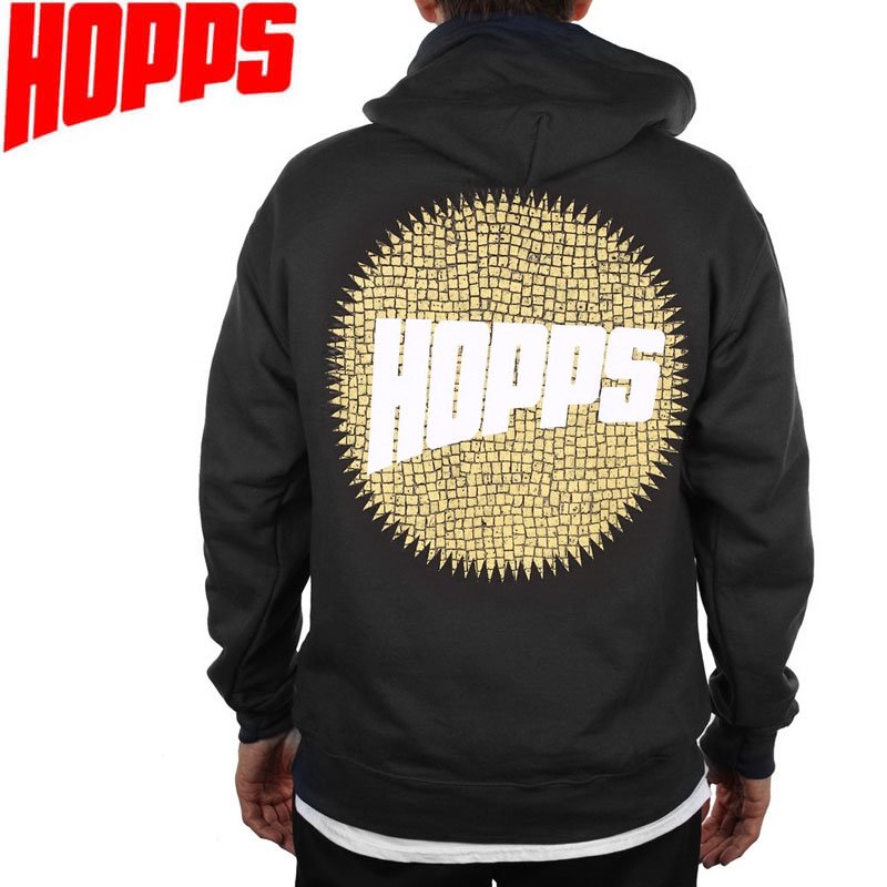 HOPPS ホップス スケートボード パーカー SUN TITLE HOODIE NO2 ブラック