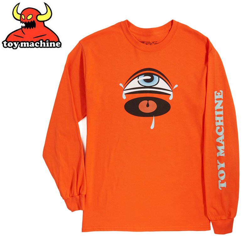 トイマシーン TOY MACHINE スケボー ロングTシャツ CRY SECT L/S T-SHIRT オレンジ NO12