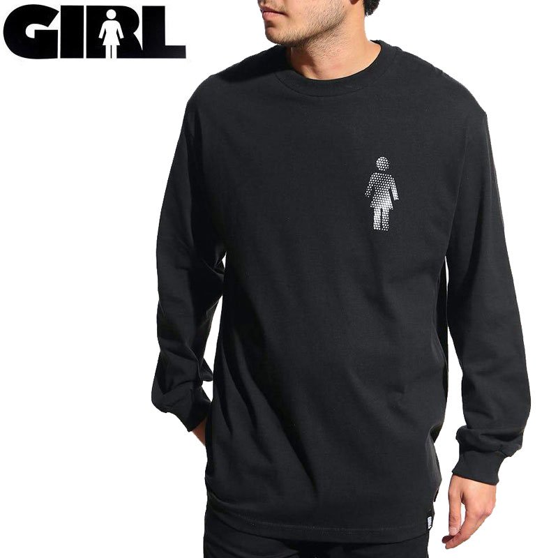 GIRL Skateboards ガールスケートボード ロング Tシャツ DOT OG L/S TEE ブラック NO24