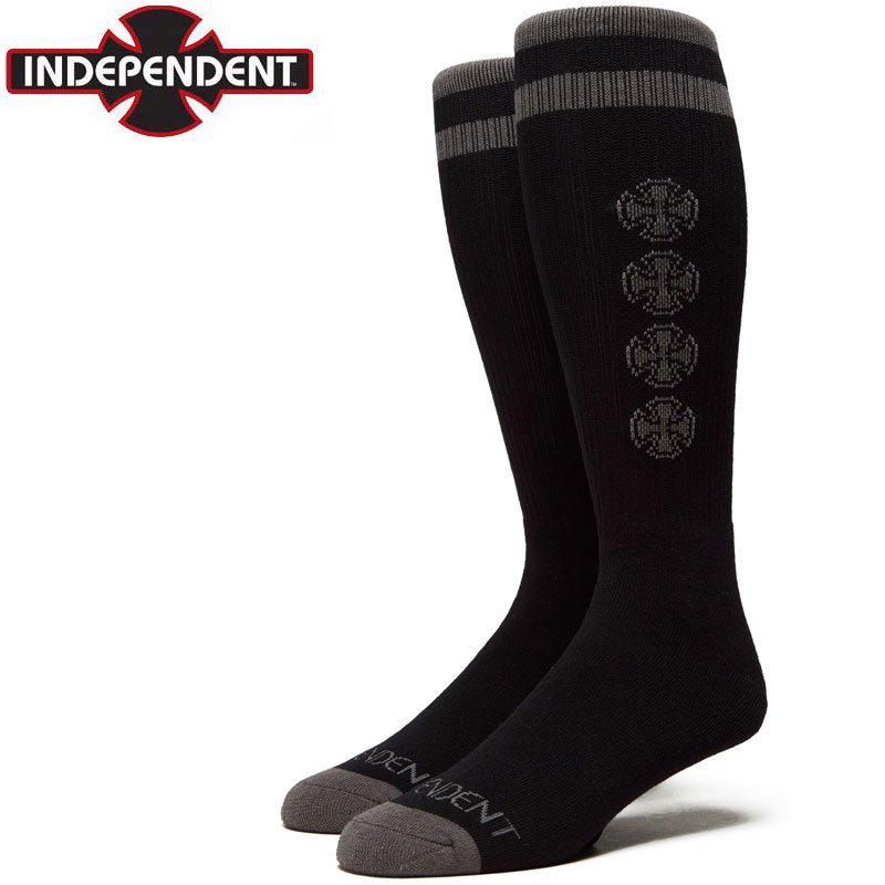 インディペンデント スケートボード ソックス Independent Chain Cross Crew Socks ブラック No46