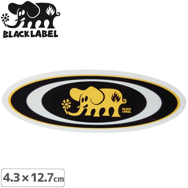 99円 最大60％オフ！ BLACK LABEL ブラックレーベル ステッカー OVAL ELEPHANT STICKER 4.3 x 12.7cm ブラック NO65