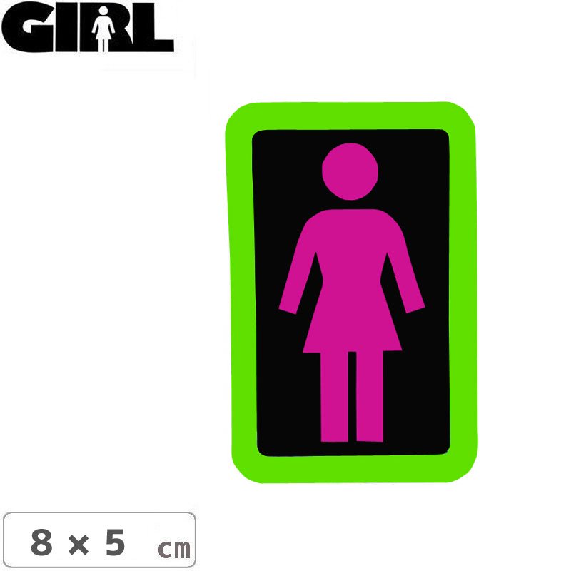 GIRL ガールスケートボード STICKER ステッカー BOX LOGO STICKER ピンク×ブラック 8cm x 5cm NO143