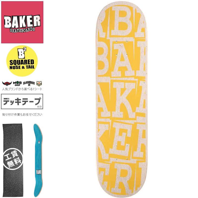 ベーカー BAKER スケートボード デッキ HAWK RIBBON STACK B2 SHAPE