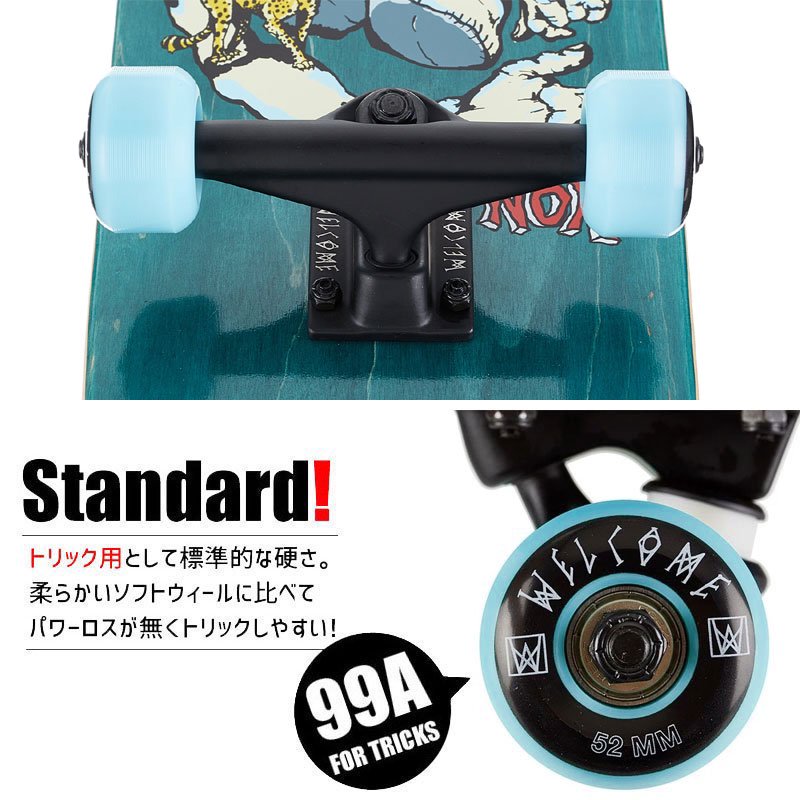 WELCOME ウェルカム スケートボード コンプリート TEDDY COMPLETE TEAL