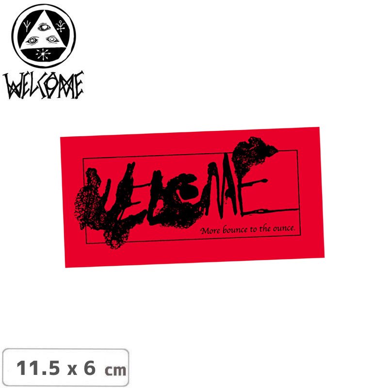 11.5　NO15　ウェルカム　6cm　BLEED　ステッカー　スケボー　STICKER　人気メーカー・ブランド　x　WELCOME　BLACK-RED