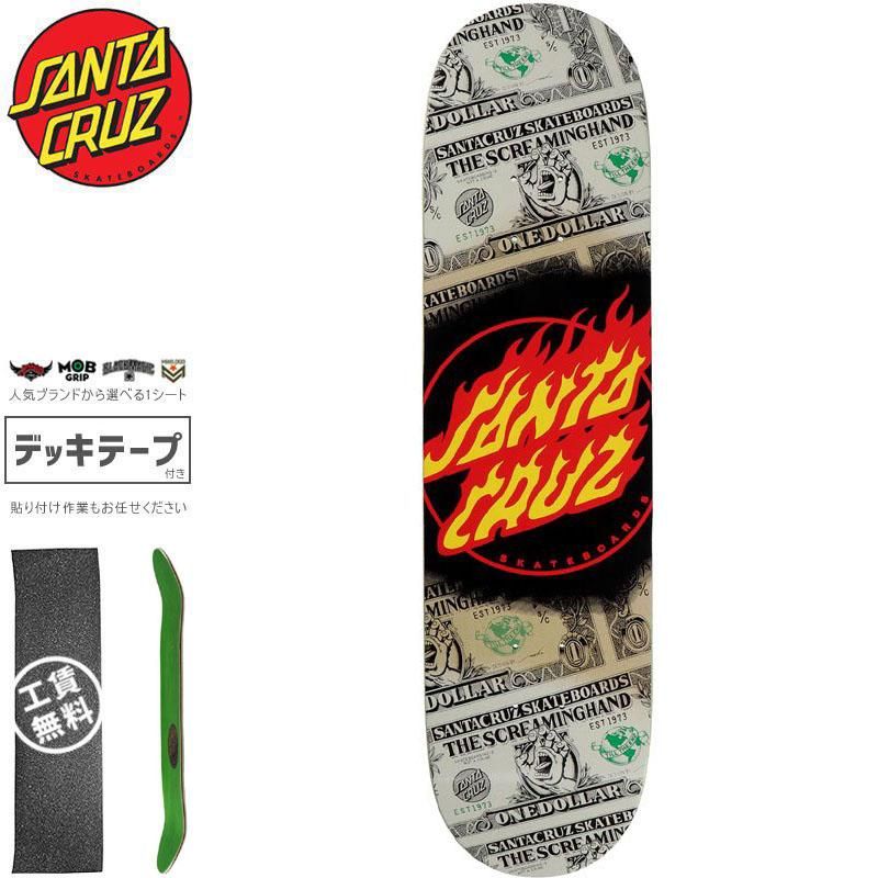 サンタクルーズ SANTA CRUZ スケートボード デッキ DOLLAR FLAME DOT 7 PLY BIRCH DECK 8.0インチ  NO194