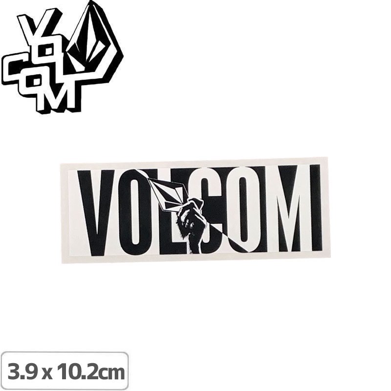 ボルコム VOLCOM ステッカー #399 STICKER フォントロゴ ブラックxホワイト 3.9 x 10.2cm NO470