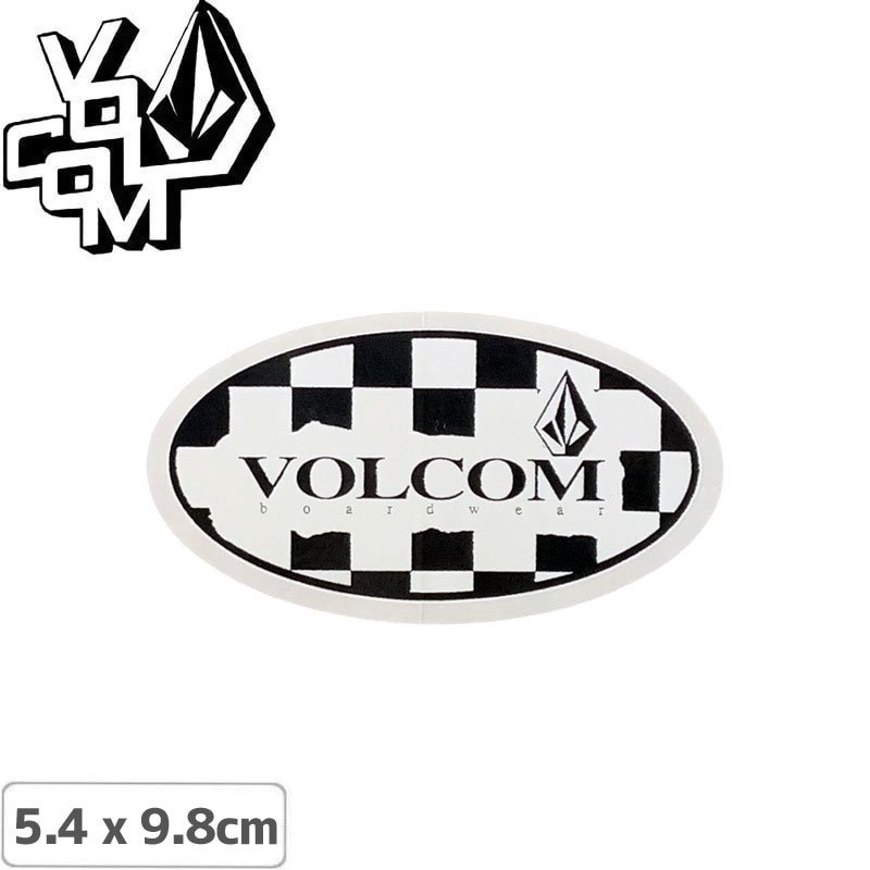 ボルコム VOLCOM ステッカー #399 STICKER チェッカーロゴ ブラックxホワイト 5.4 x 9.8cm NO471