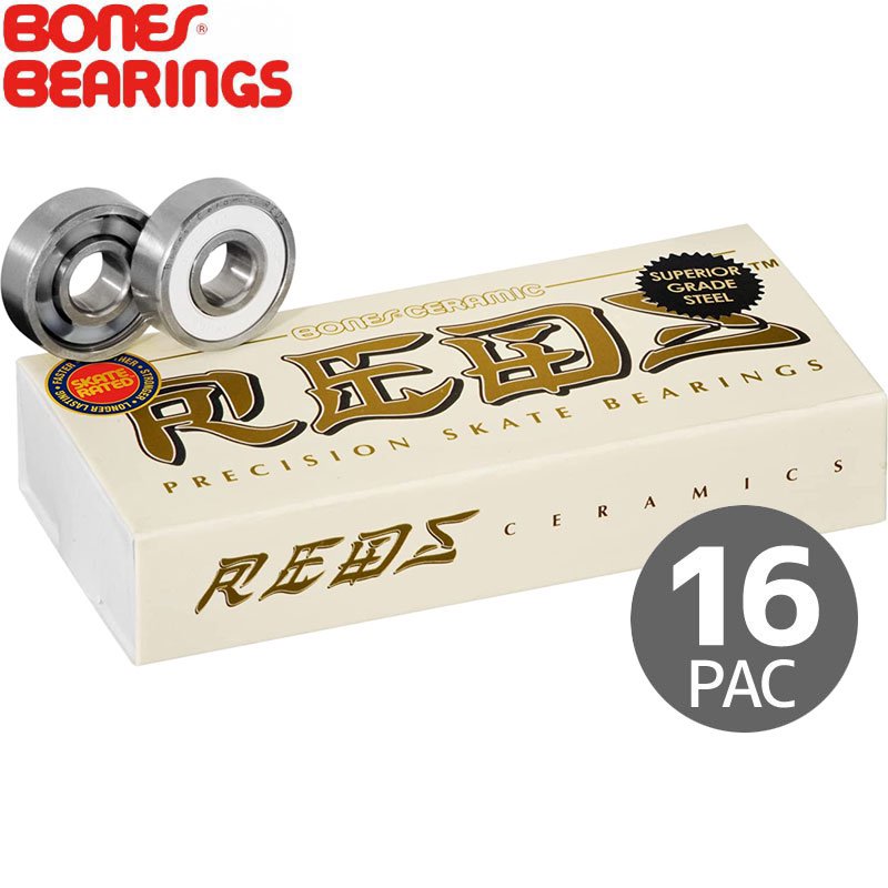 ボーンズ BONES BEARINGS スケボー ベアリングCERAMIC SUPER REDS BEARING PAC16 スーパーレッズ  セラミック 16個セット NO13