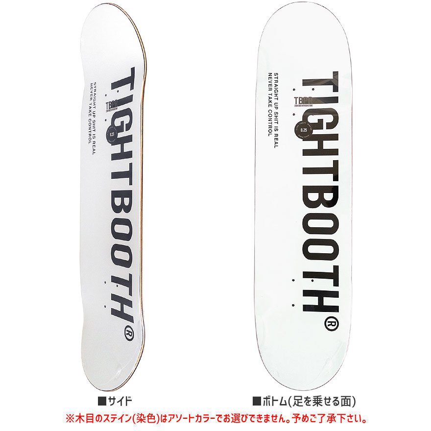 TIGHTBOOTH PRODUCTION タイトブース スケートボード デッキ TBPR LOGO BLACK WHITE DECK  8.25インチ】NO7