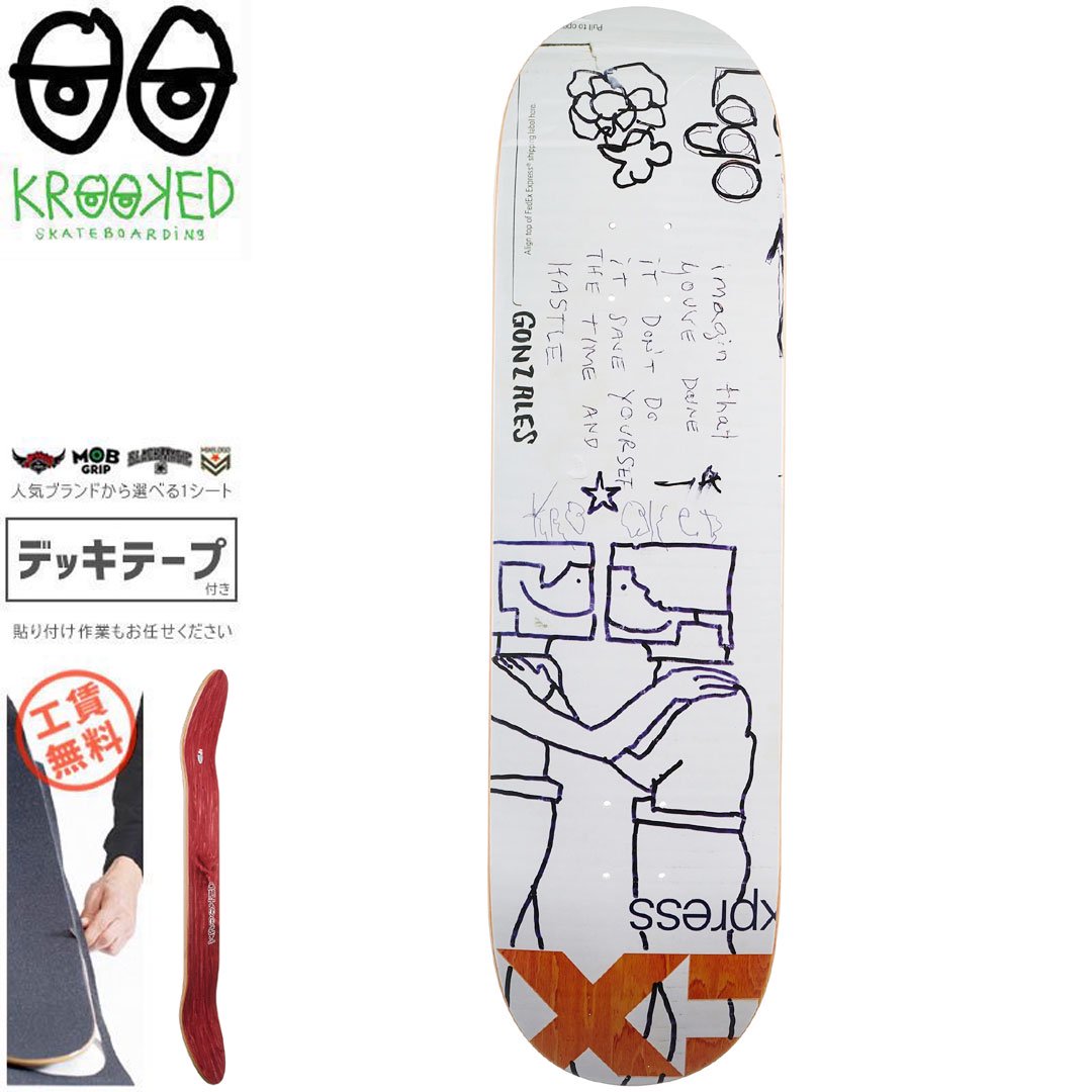 クルックド KROOKED スケートボード デッキ GONZ KASTLE DECK 8.62インチ オレンジ NO171