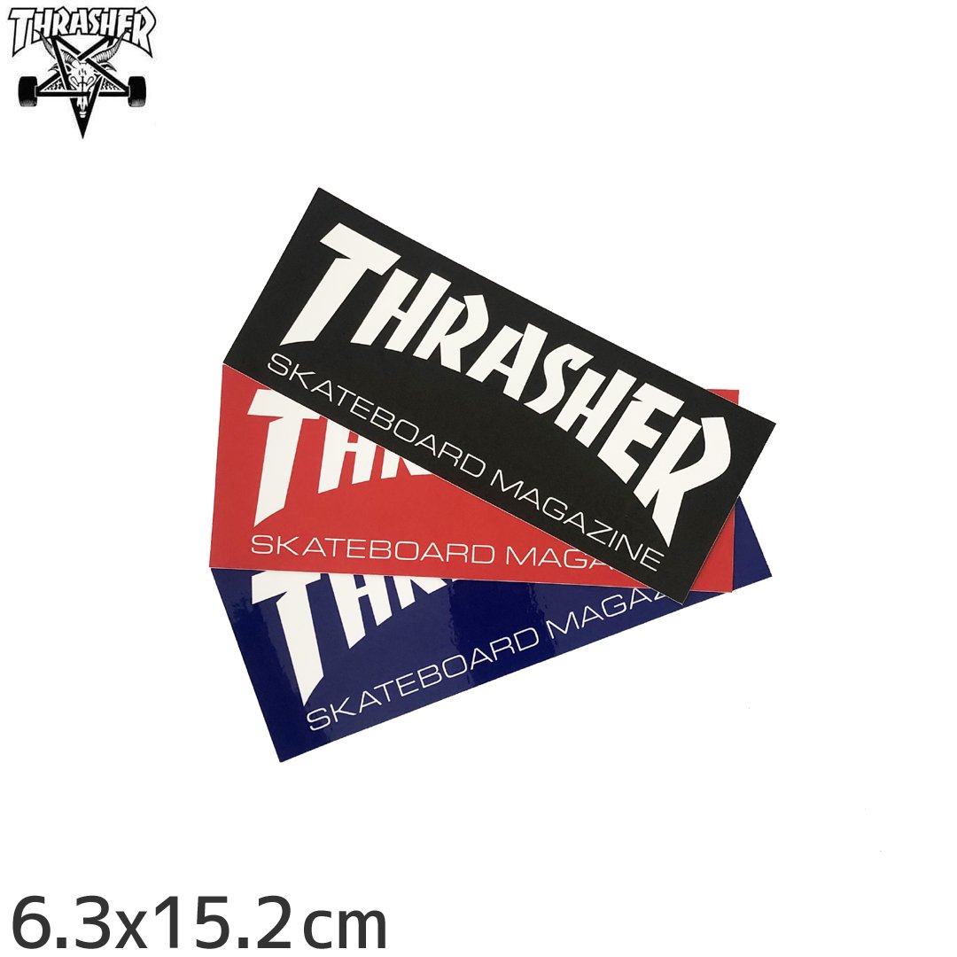 スラッシャー Thrasher スケボー ステッカー Standard Logo 3色 15 2cm 6 3cm No05