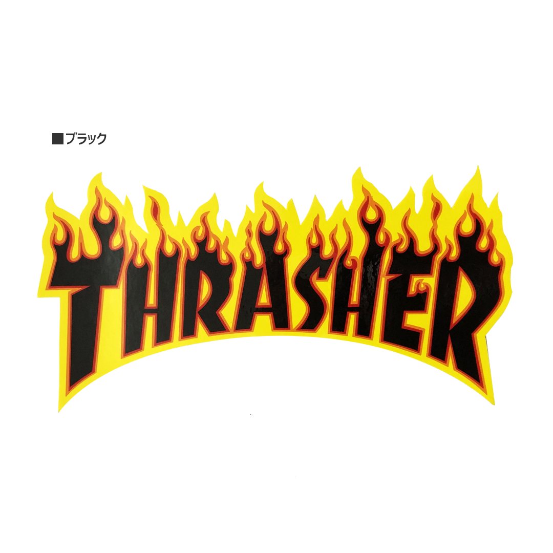 スラッシャー Thrasher スケボー ステッカー Flame 3色 26cmx14cm No07