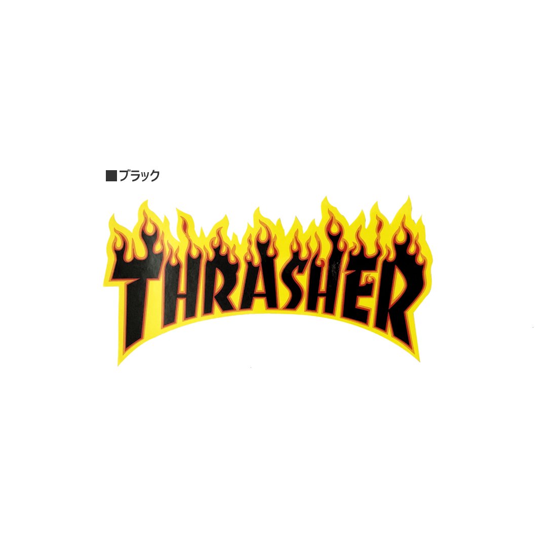 スラッシャー THRASHER スケボー ステッカー FLAME LOGO 3色 8.0cm x 15.5cm NO12