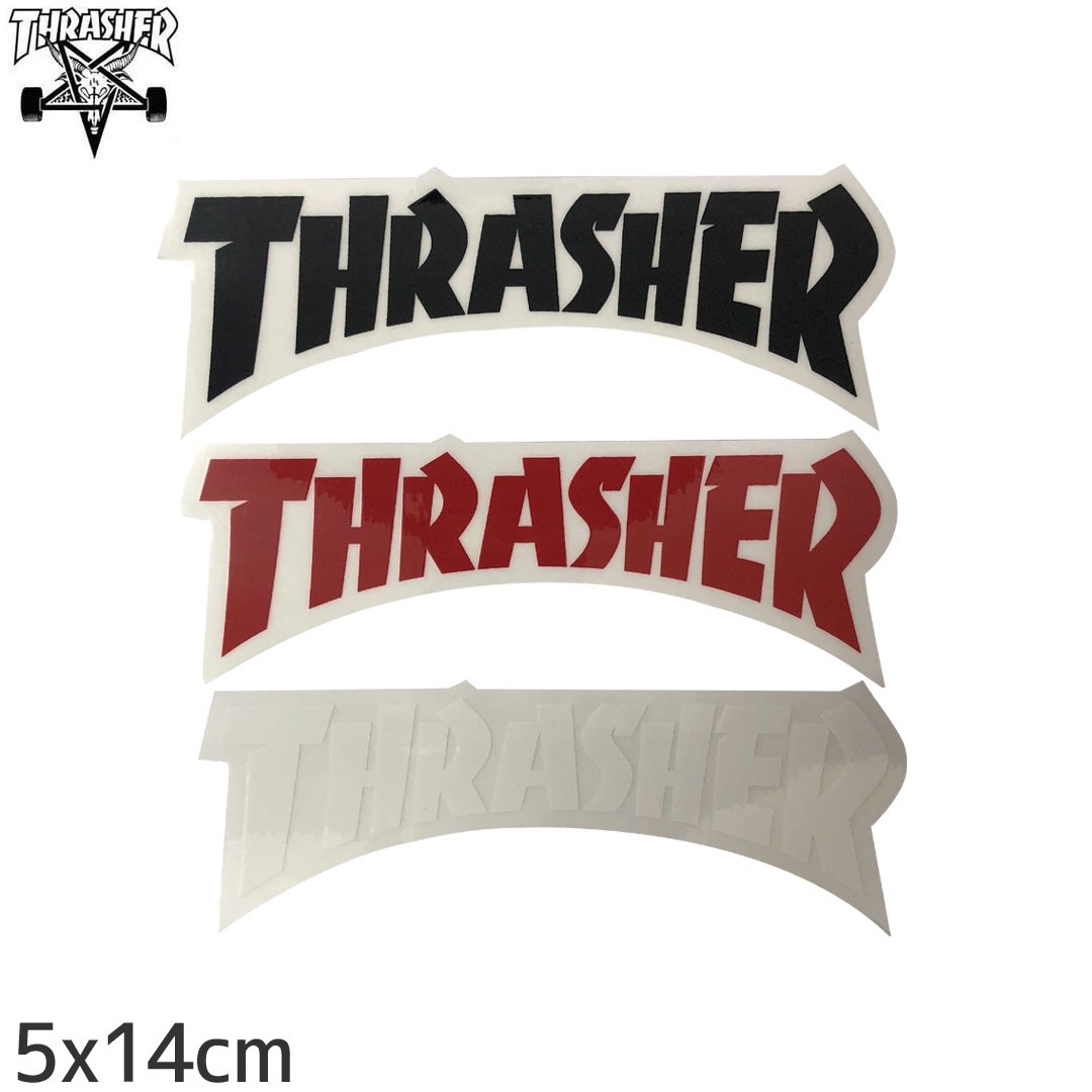 スラッシャー Thrasher スケボー ステッカー Die Cut Logo 3色 5 0cm X 14cm No14