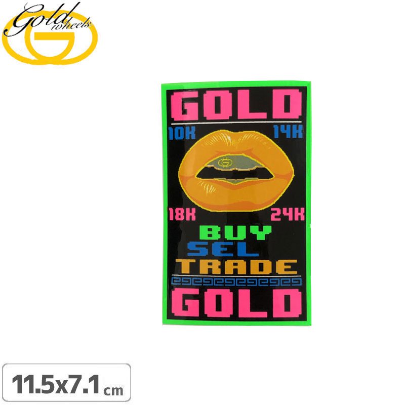 ゴールド Gold Sticker スケートボード ステッカー Pawn Shop 11 5cm X 7 1cm No 34