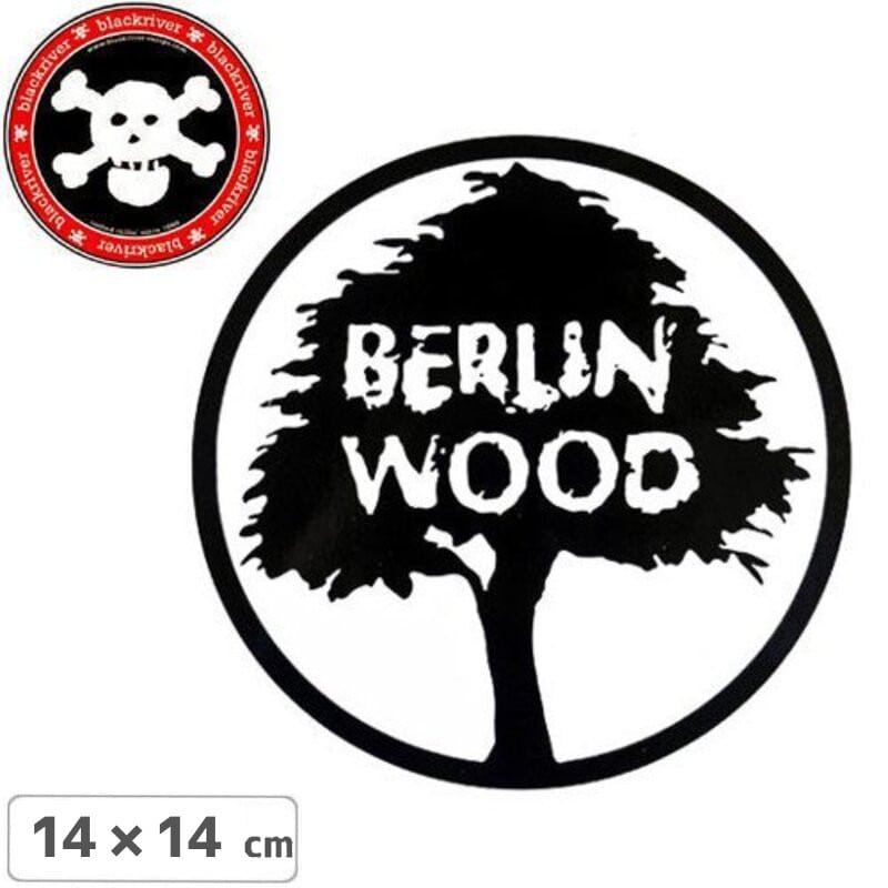 BLACKRIVER ステッカー BERLIN WOOD LOGO STICKER 14cm x 14cm NO20