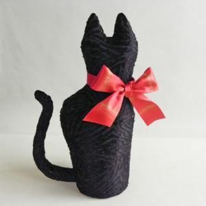 綺麗なシルエットの猫型ドアストッパー 黒猫 猫雑貨 猫グッズ専門通販 猫的生活百貨店 けいと屋ニコル